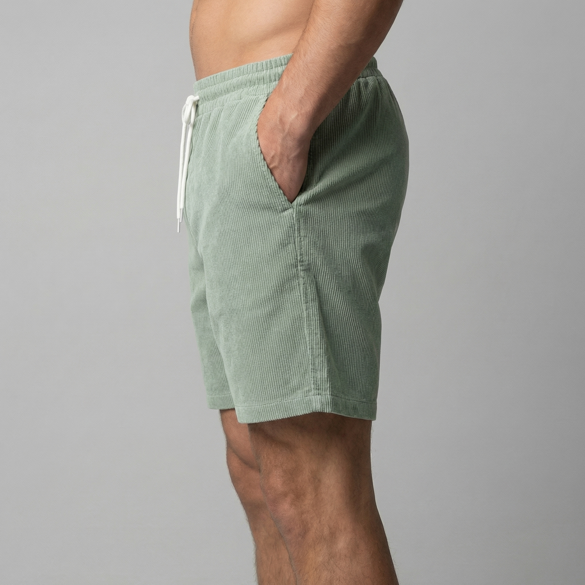 Herren Corduroy Shorts Mit Lockerer Passform