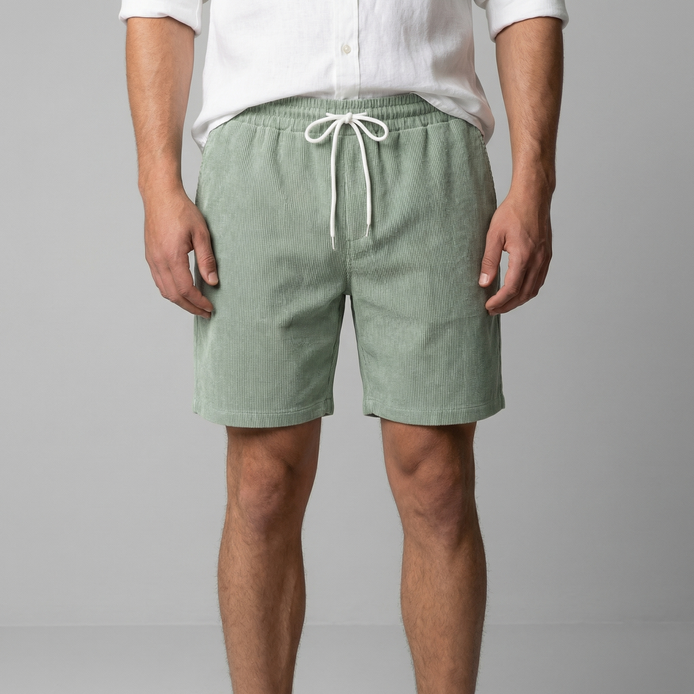 Herren Corduroy Shorts Mit Lockerer Passform