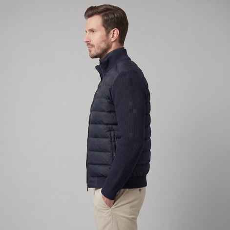 Herren Daunenjacke Mit Strickärmeln