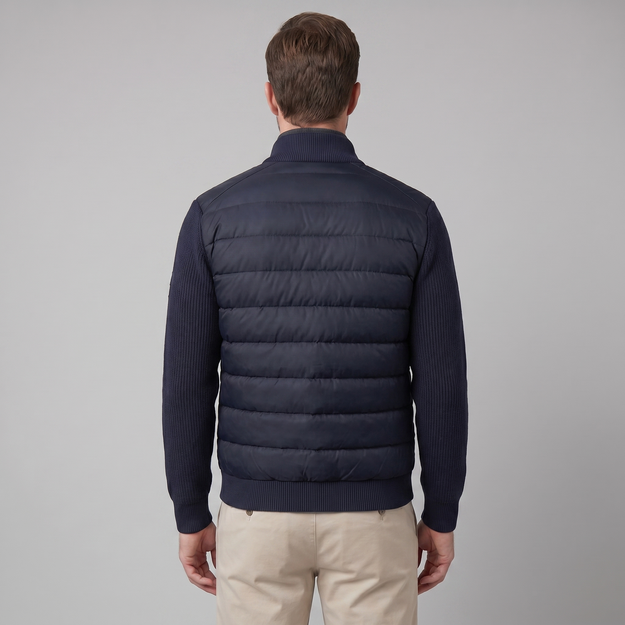 Herren Daunenjacke Mit Strickärmeln