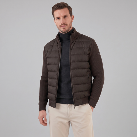 Herren Daunenjacke Mit Strickärmeln