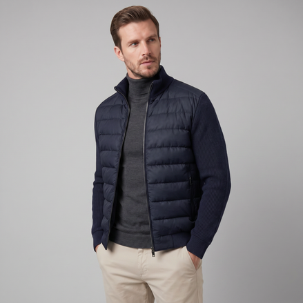 Herren Daunenjacke Mit Strickärmeln