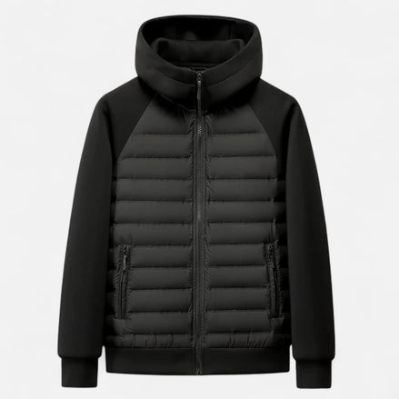 Herren Daunenjacke mit Kapuze und Steppdetails