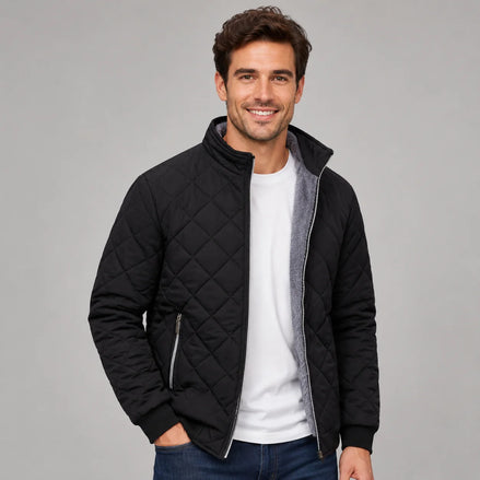 Herren Diamond Steppjacke mit Stehkragen und Reißverschluss