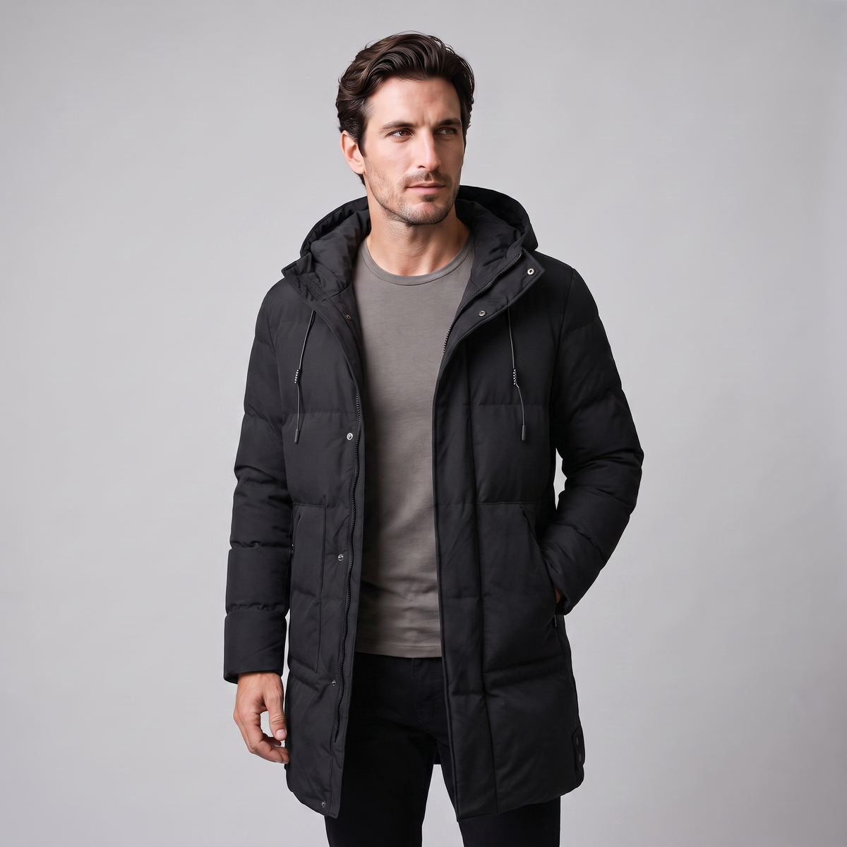 Herren Dicke Wattierte Winterjacke