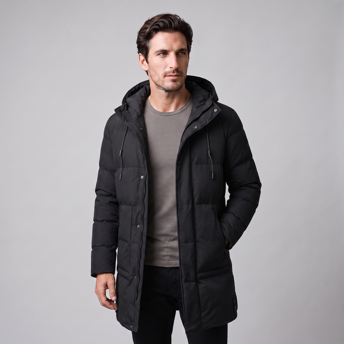 Herren Dicke Wattierte Winterjacke