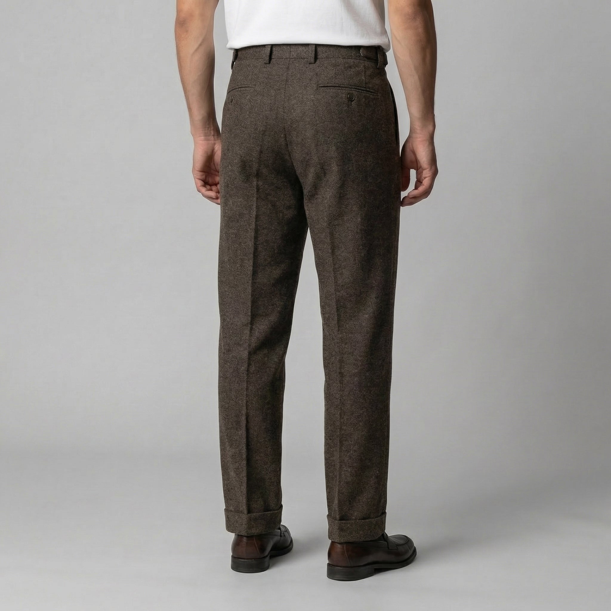 Herren Elegante Faltenhose Mit Seitlicher Verstellung