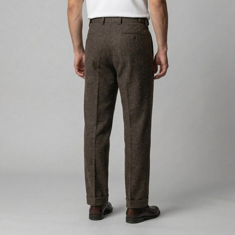 Herren Elegante Faltenhose Mit Seitlicher Verstellung