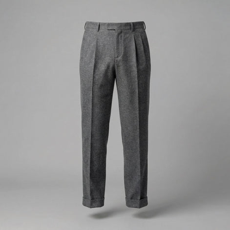 Herren Elegante Faltenhose Mit Seitlicher Verstellung