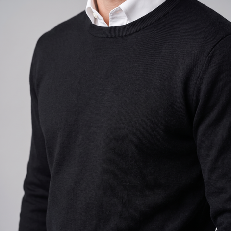 Herren Feinstrick-Pullover mit Rundhalsausschnitt