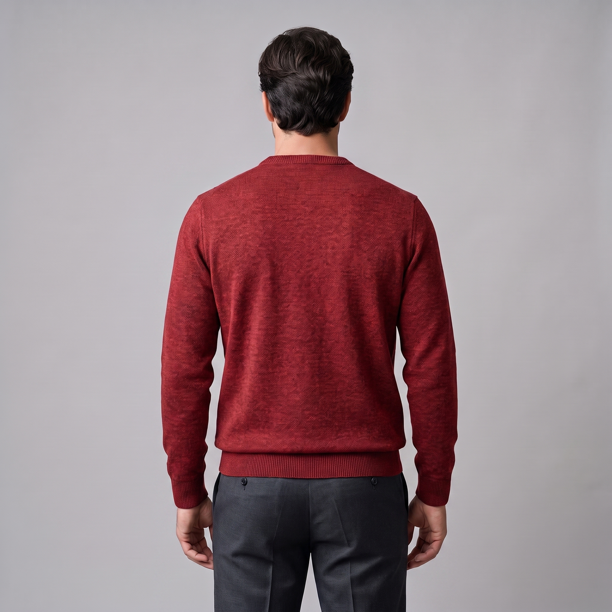 Herren Feinstrick-Pullover mit Rundhalsausschnitt