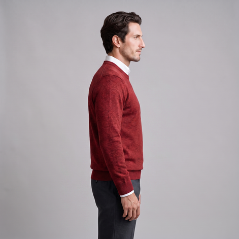 Herren Feinstrick-Pullover mit Rundhalsausschnitt