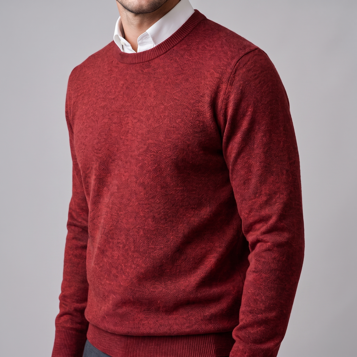 Herren Feinstrick-Pullover mit Rundhalsausschnitt