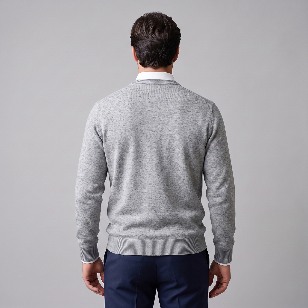 Herren Feinstrick-Pullover mit Rundhalsausschnitt