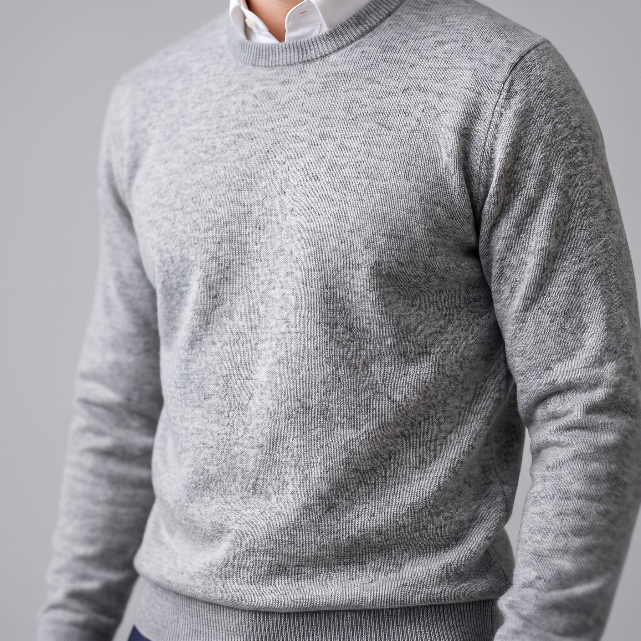 Herren Feinstrick-Pullover mit Rundhalsausschnitt