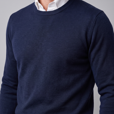 Herren Feinstrick-Pullover mit Rundhalsausschnitt