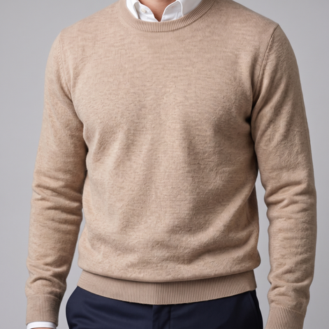 Herren Feinstrick-Pullover mit Rundhalsausschnitt