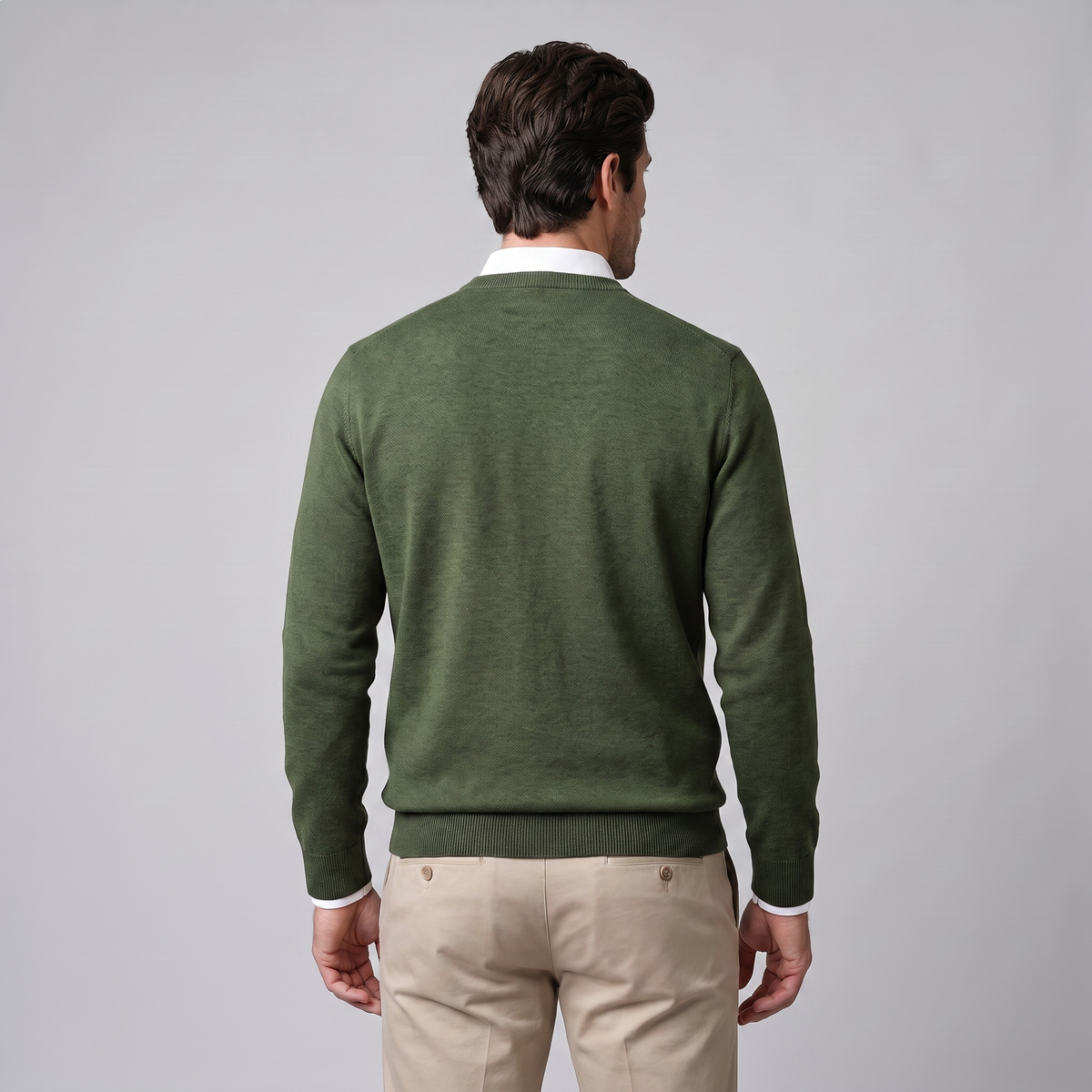Herren Feinstrick-Pullover mit Rundhalsausschnitt