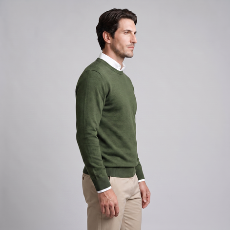 Herren Feinstrick-Pullover mit Rundhalsausschnitt