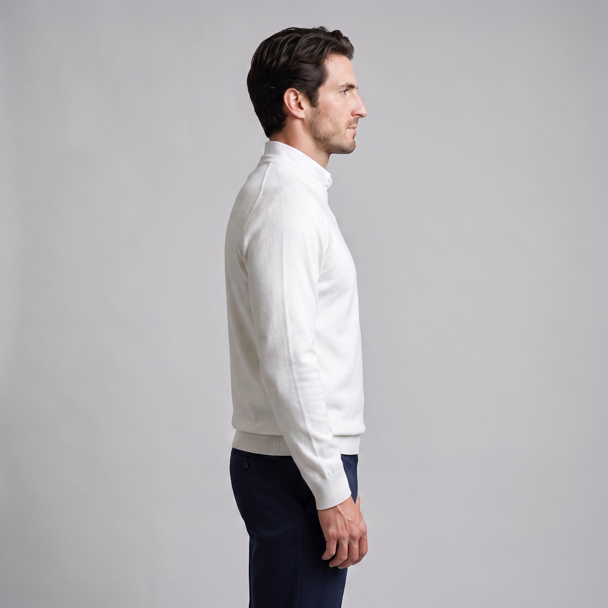Herren Feinstrick-Pullover mit Rundhalsausschnitt