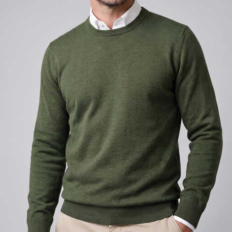 Herren Feinstrick-Pullover mit Rundhalsausschnitt