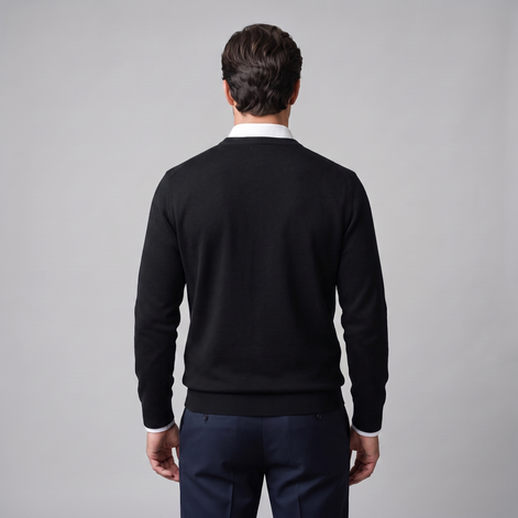 Herren Feinstrick-Pullover mit Rundhalsausschnitt