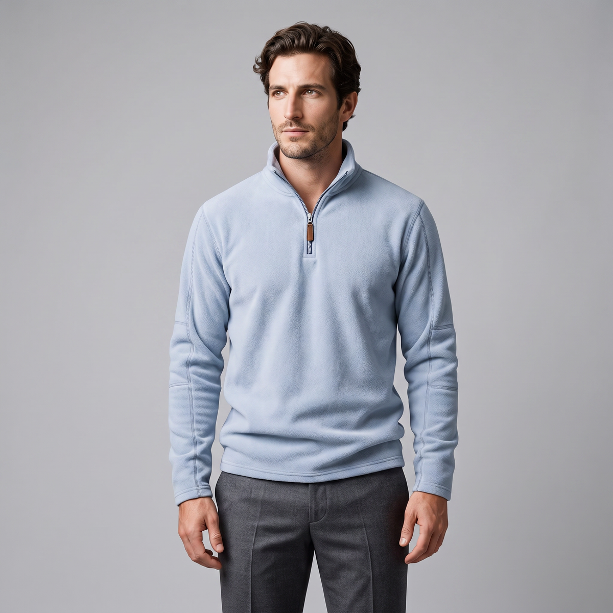 Herren Fleece-Pullover mit Quarter-Zip