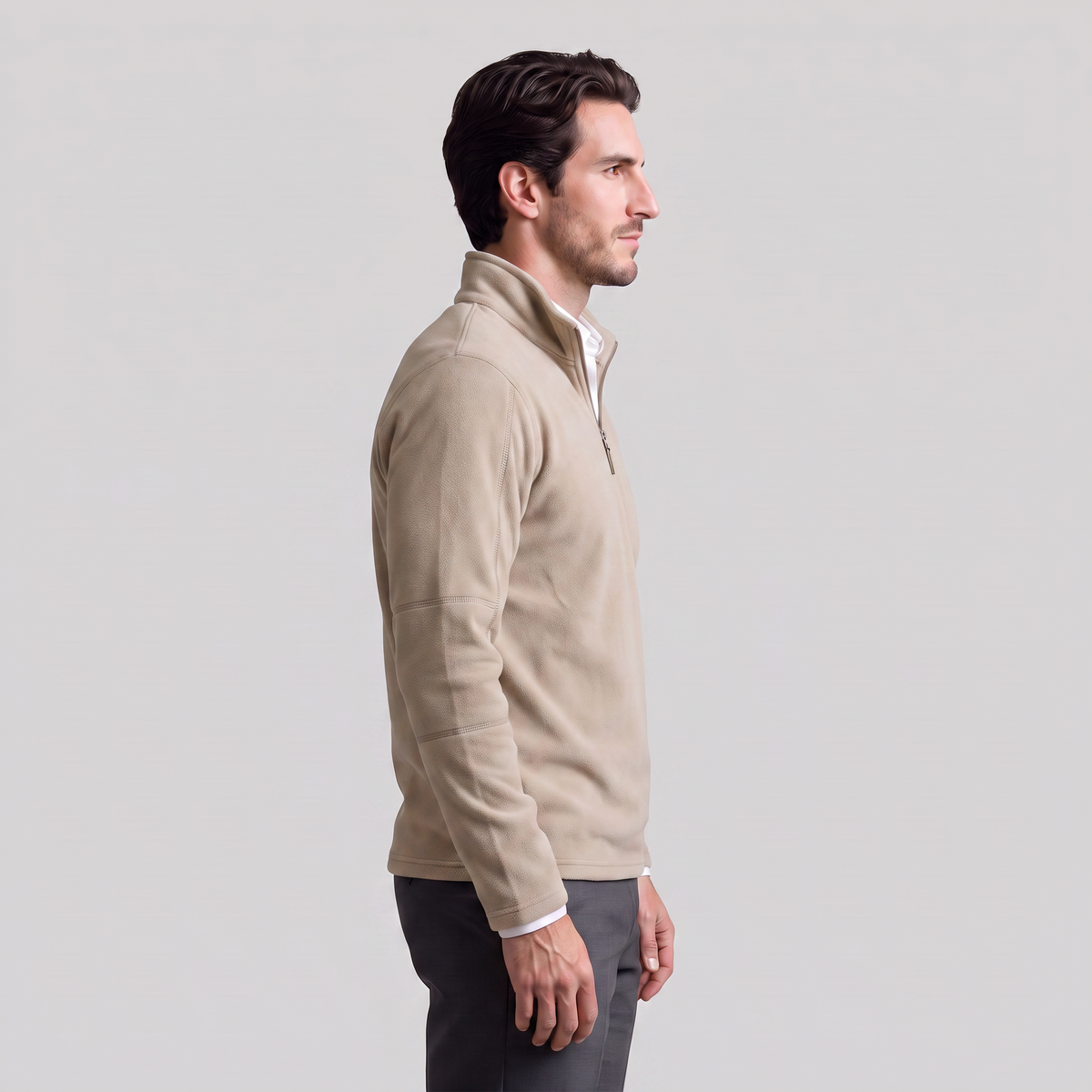 Herren Fleece-Pullover mit Quarter-Zip
