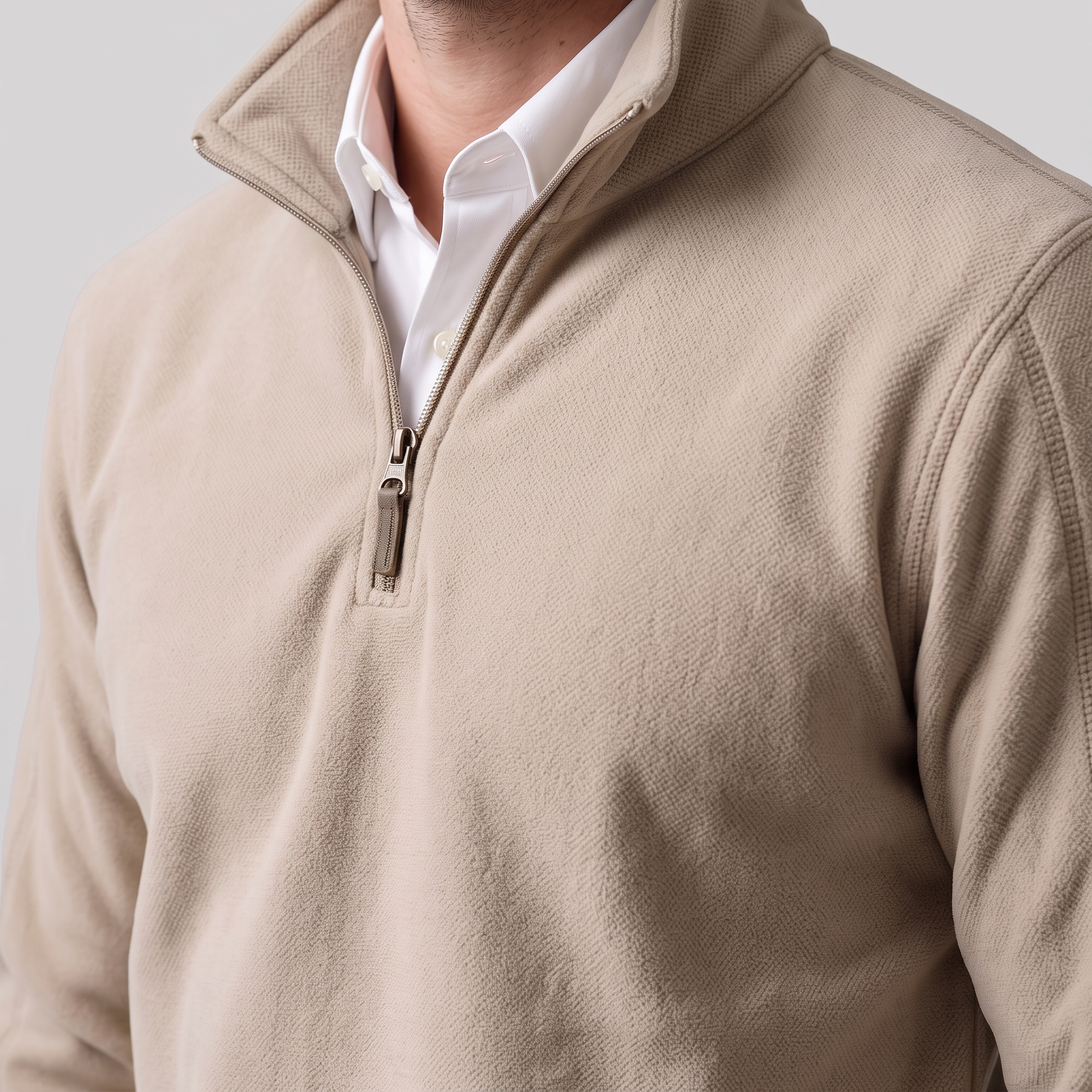 Herren Fleece-Pullover mit Quarter-Zip