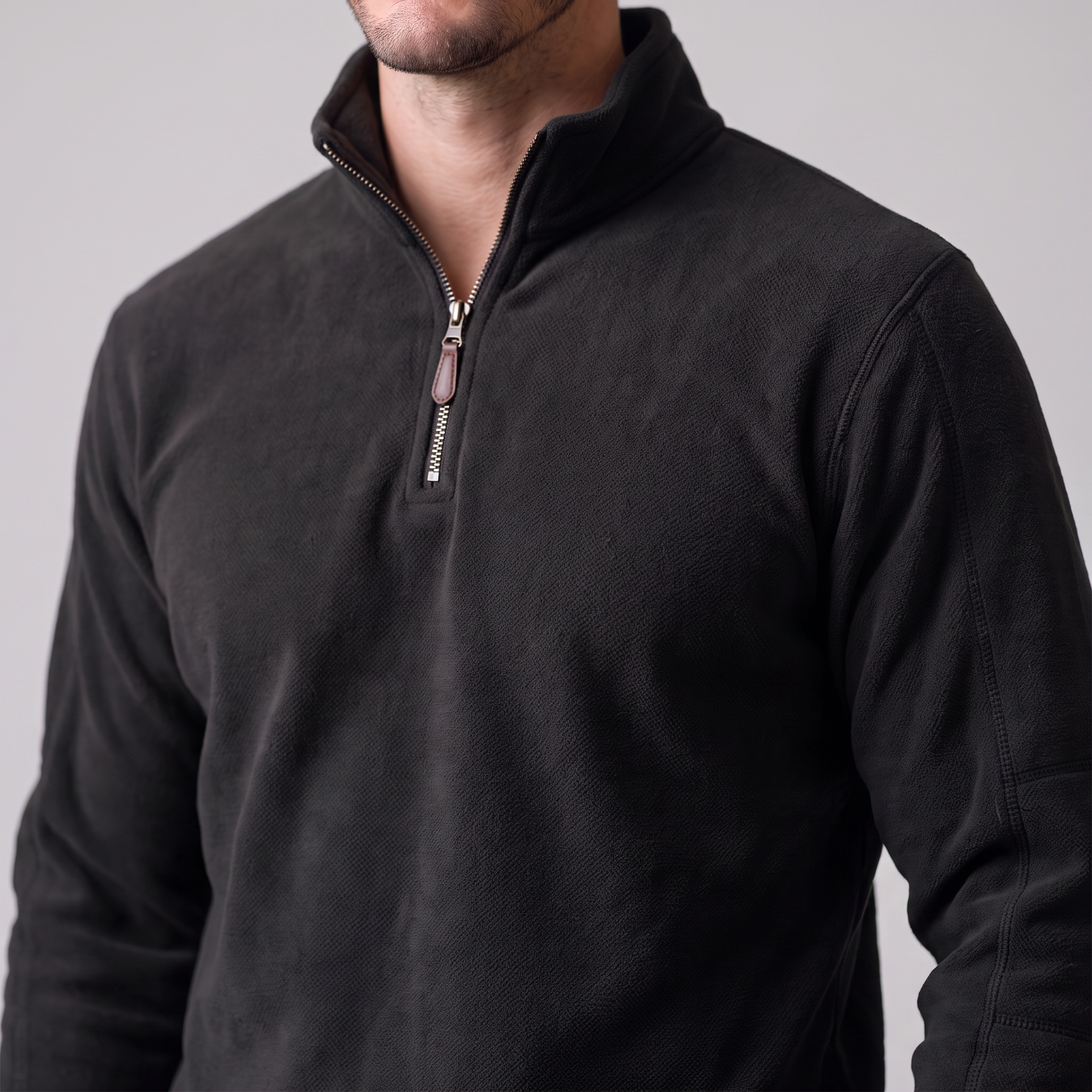 Herren Fleece-Pullover mit Quarter-Zip