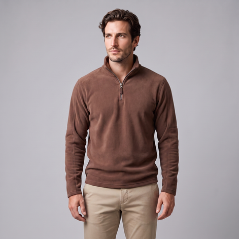 Herren Fleece-Pullover mit Quarter-Zip