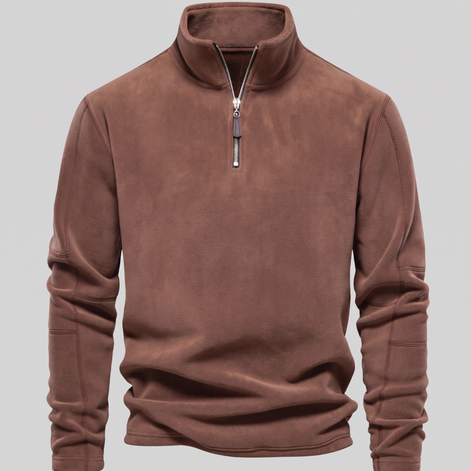 Herren Fleece-Pullover mit Quarter-Zip