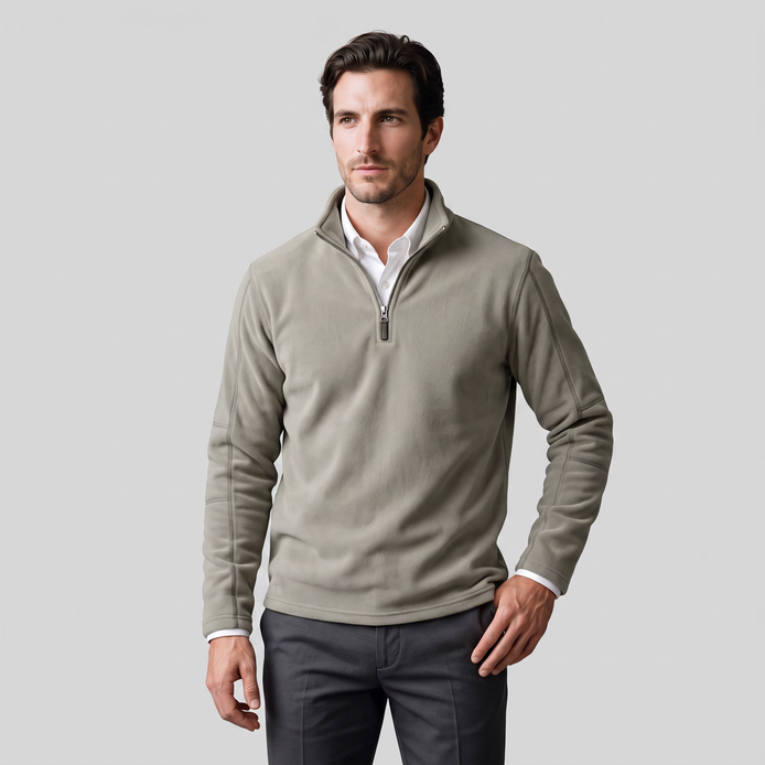 Herren Fleece-Pullover mit Quarter-Zip