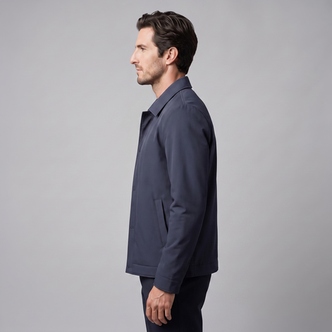 Herren Fleece-gefütterte Jacke mit Hemdkragen