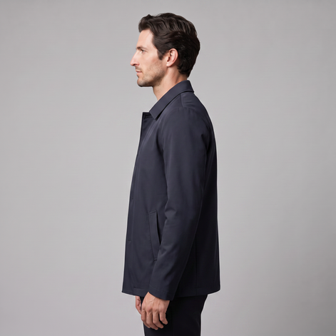Herren Fleece-gefütterte Jacke mit Hemdkragen