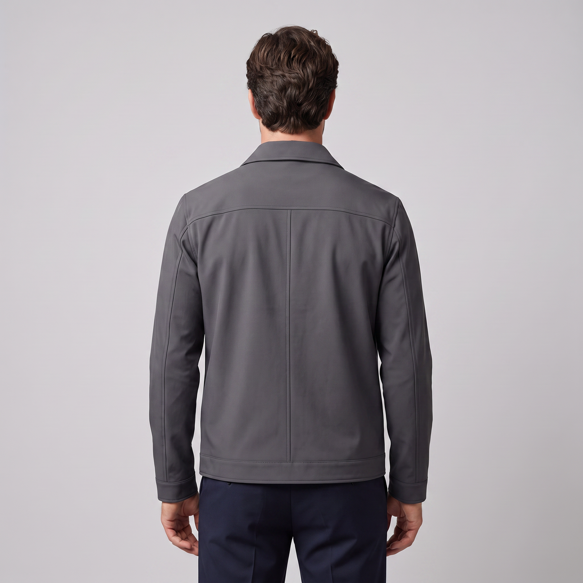 Herren Fleece-gefütterte Jacke mit Hemdkragen
