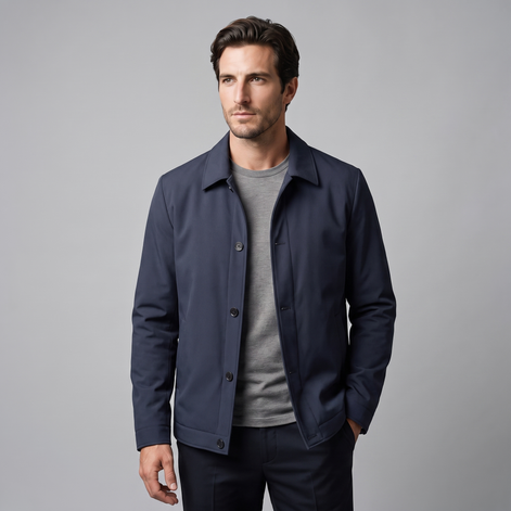 Herren Fleece-gefütterte Jacke mit Hemdkragen