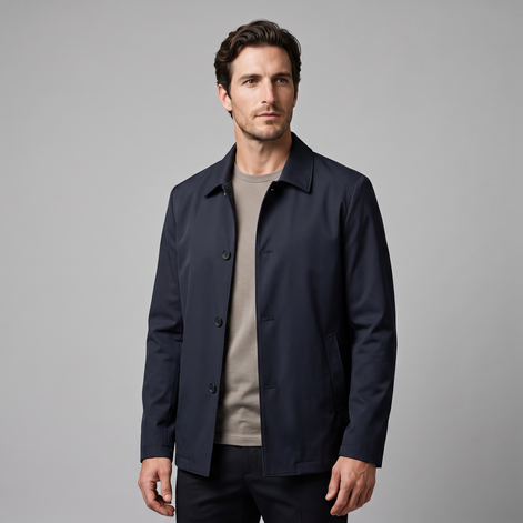 Herren Fleece-gefütterte Jacke mit Hemdkragen