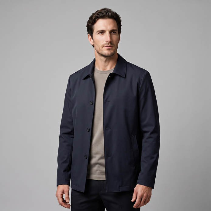 Herren Fleece-gefütterte Jacke mit Hemdkragen
