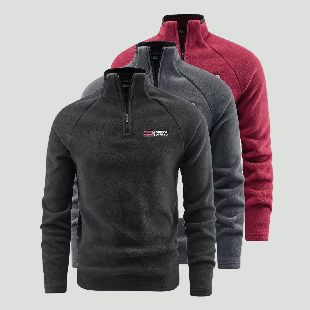 Herren Fleecejacke Thermofleece mit Halbem Reißverschluss