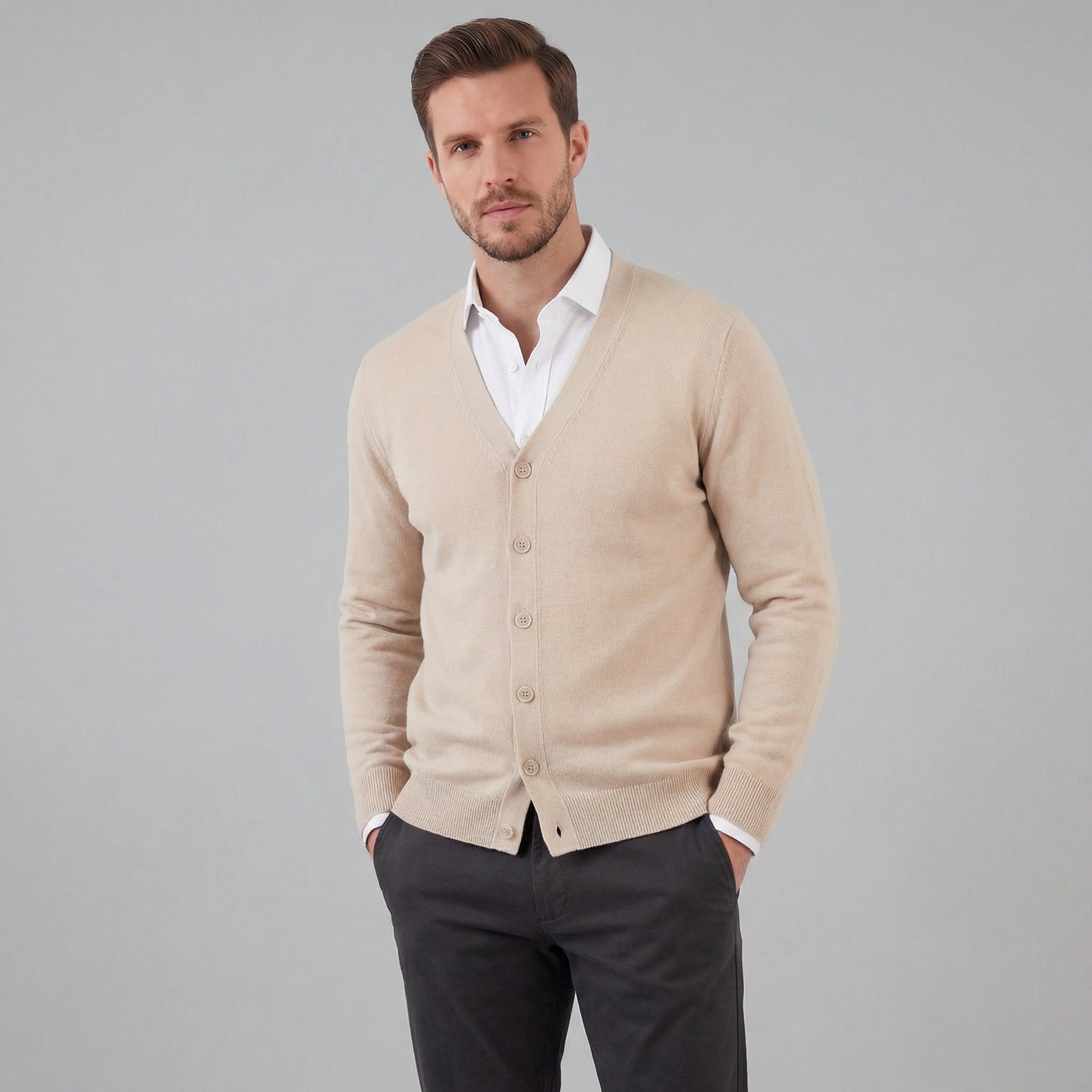 Herren Freizeit V Ausschnitt Cardigan