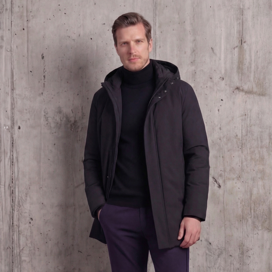 Herren Frühlings-Pufferjacke mit Kapuze