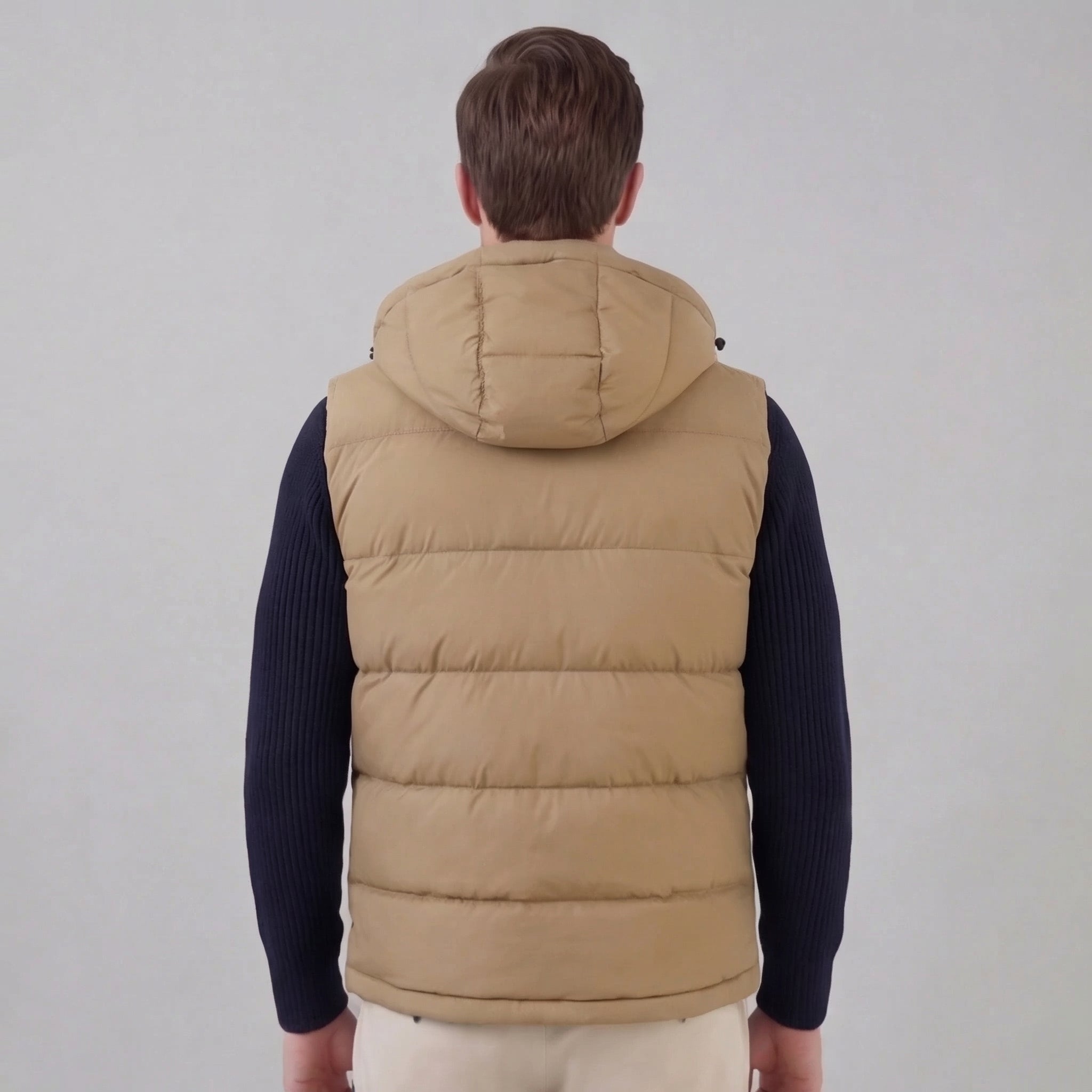 Herren Gepolsterte Bodywarmer Weste Mit Kapuze