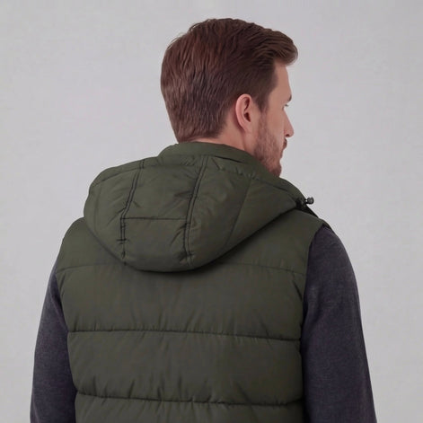 Herren Gepolsterte Bodywarmer Weste Mit Kapuze