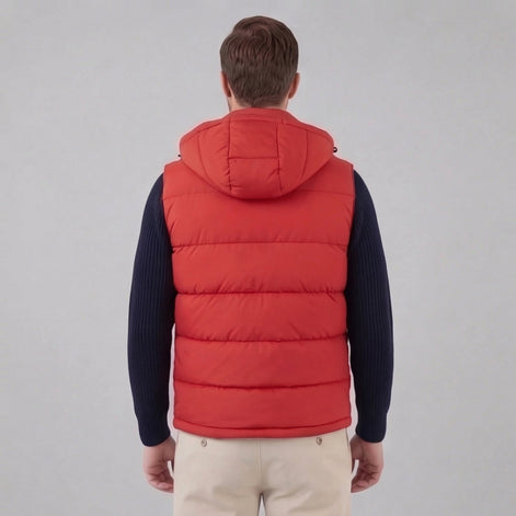 Herren Gepolsterte Bodywarmer Weste Mit Kapuze