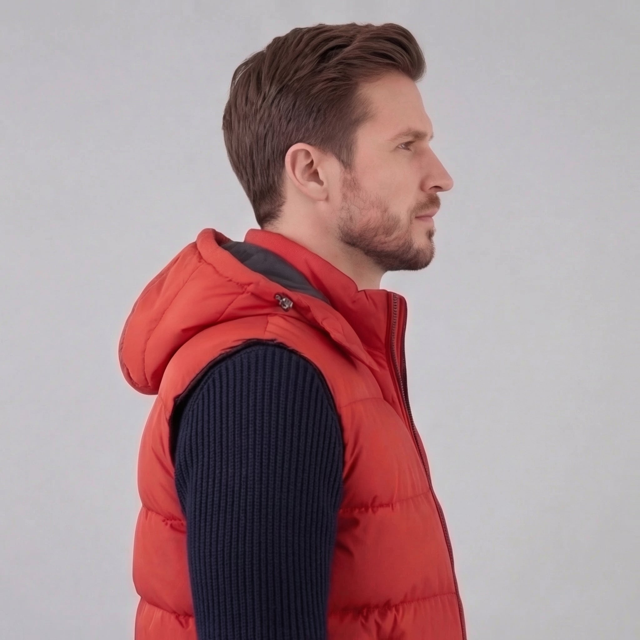 Herren Gepolsterte Bodywarmer Weste Mit Kapuze