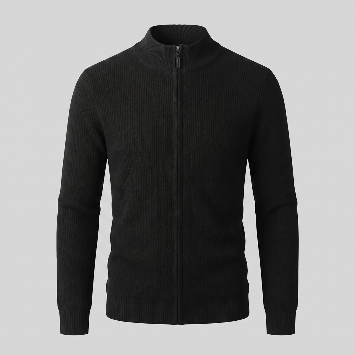 Herren Gerippte Strickjacke aus Wolle