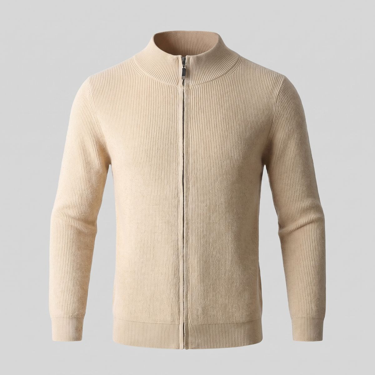 Herren Gerippte Strickjacke aus Wolle