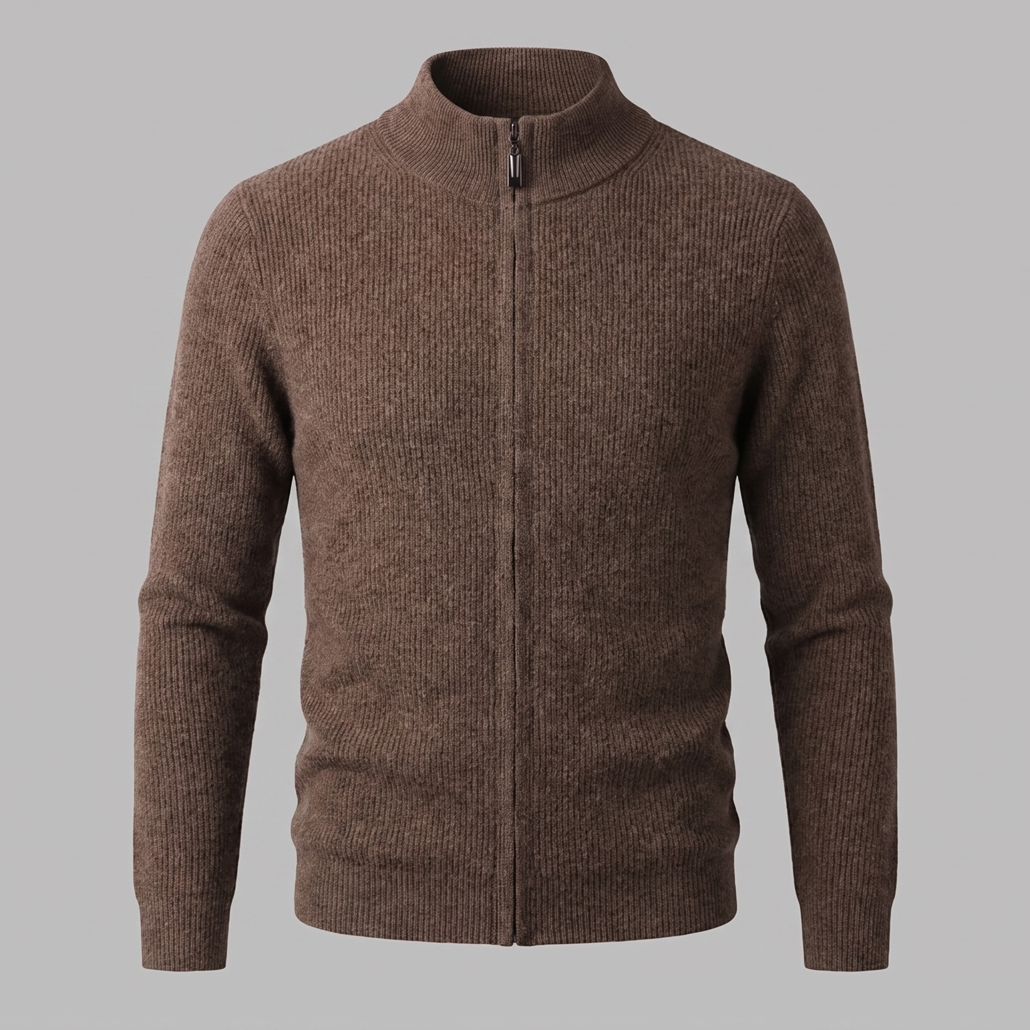 Herren Gerippte Strickjacke aus Wolle