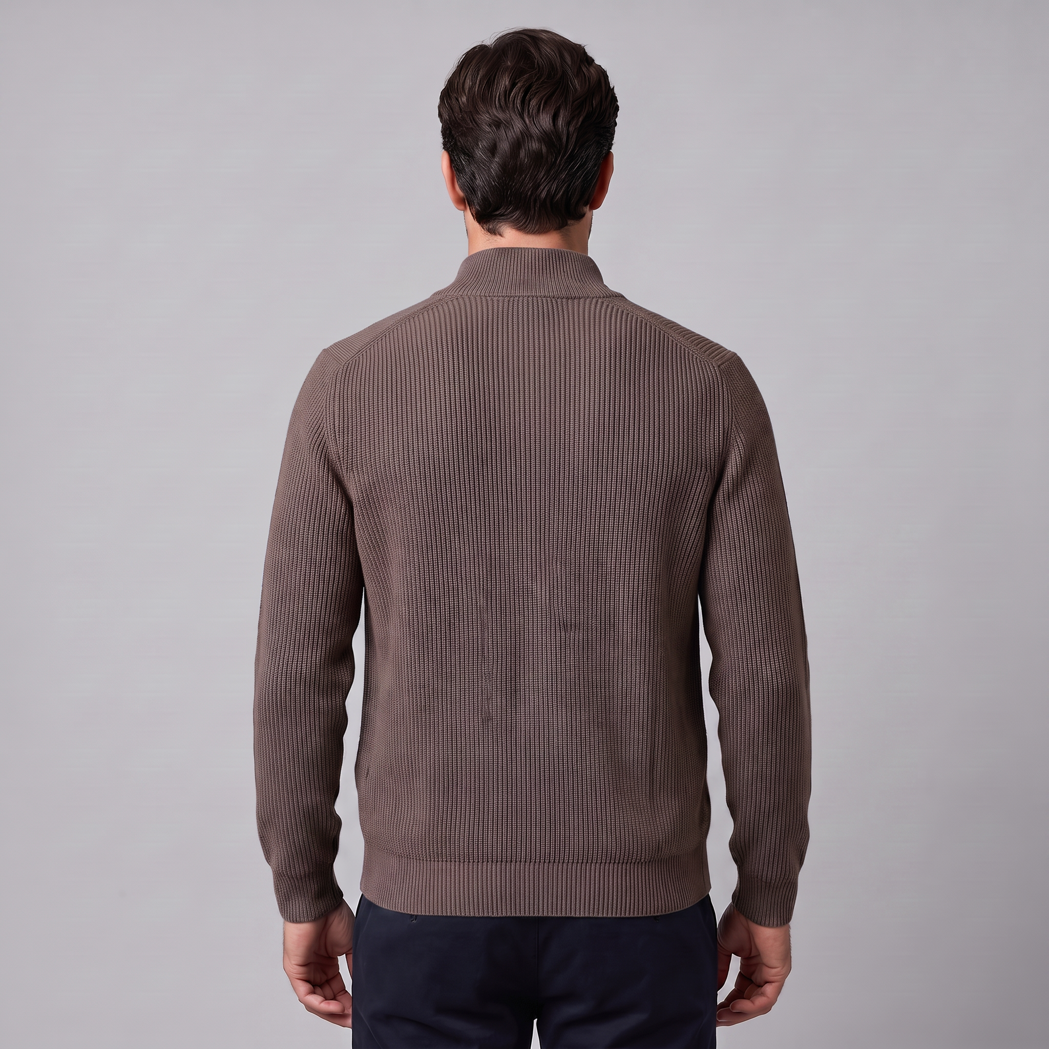 Herren Gerippte Strickjacke aus Wolle